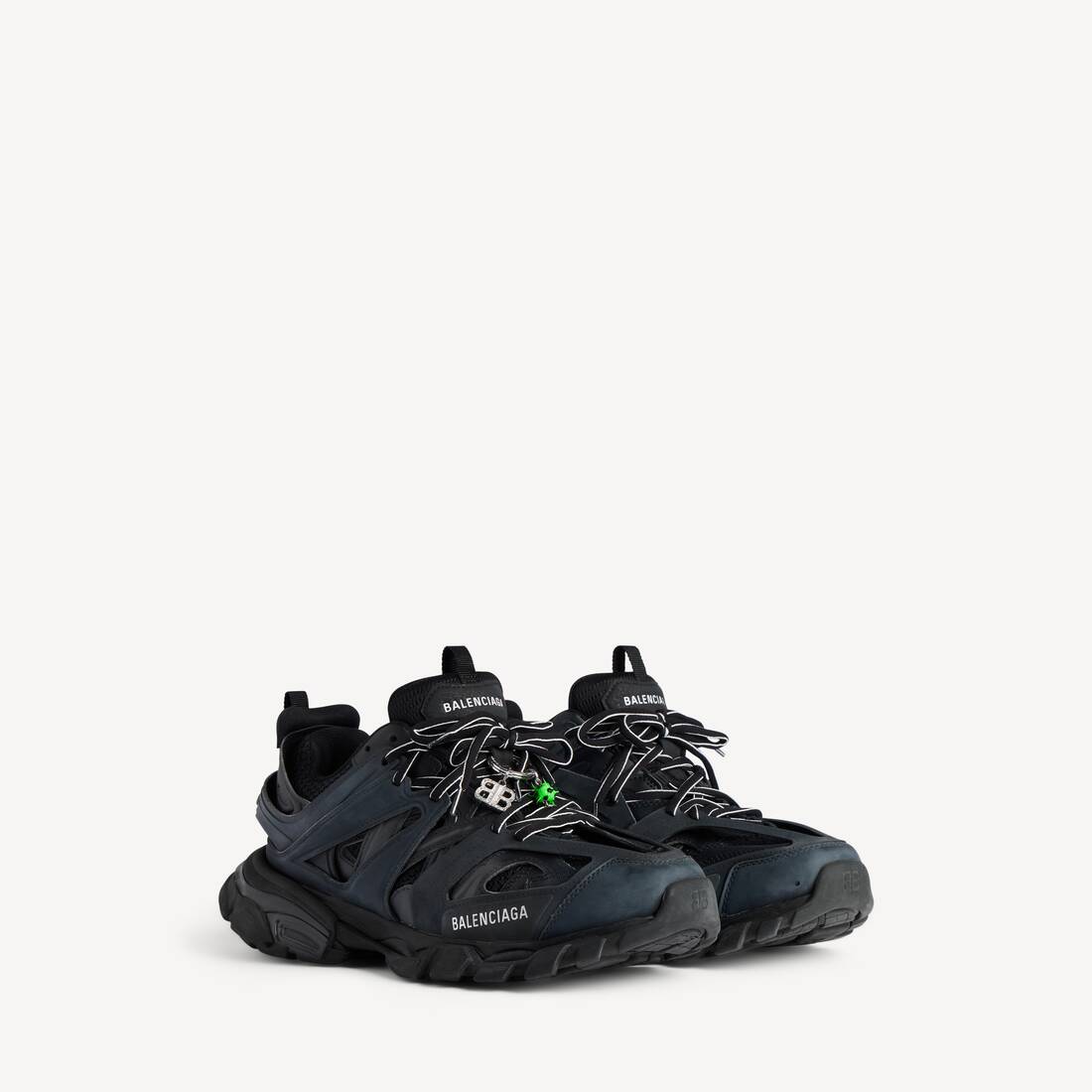 Women's Track Sneaker With Charms in Black