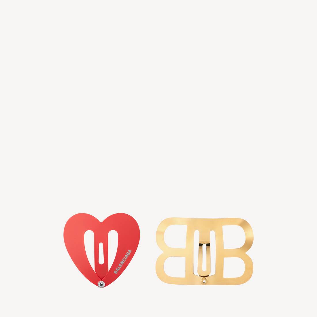 Women's Bazaar Love Bb Snap Clip Set in Red/shiny Silver