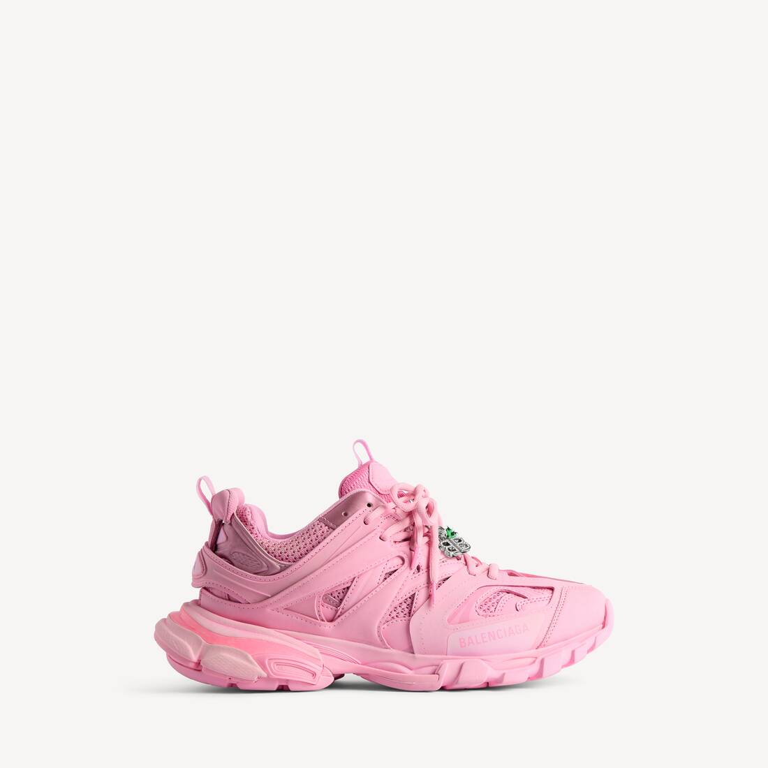 Women's Track Sneaker With Charms in Pink
