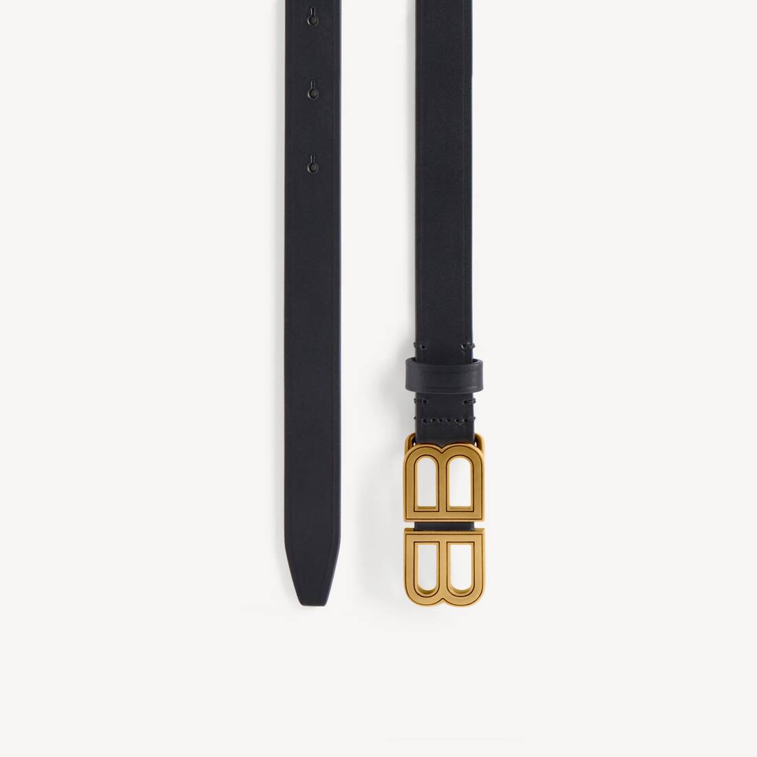 Women's Bb Hourglass Thin Belt in Black