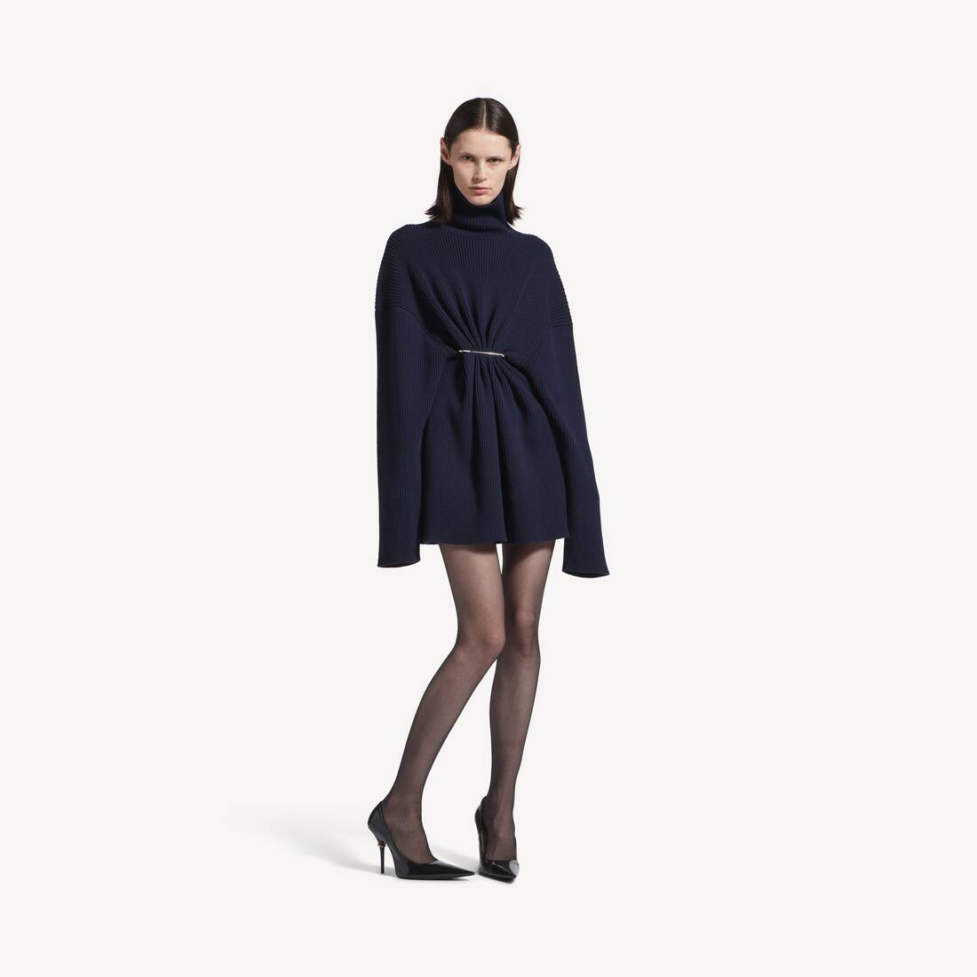 Women's Pinched Mini Dress in Navy