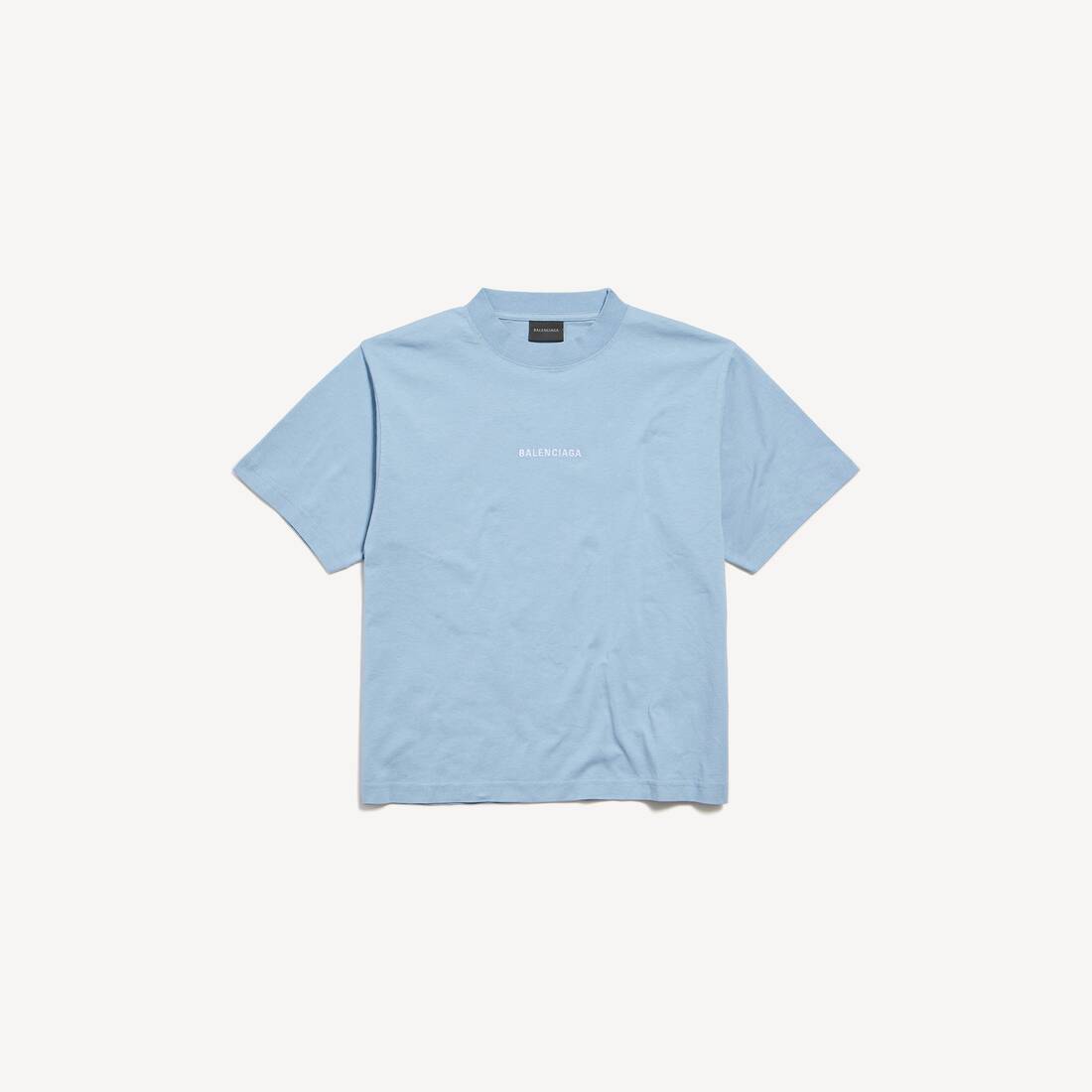 Women's Balenciaga Back T-shirt Medium Fit in Light Blue/white