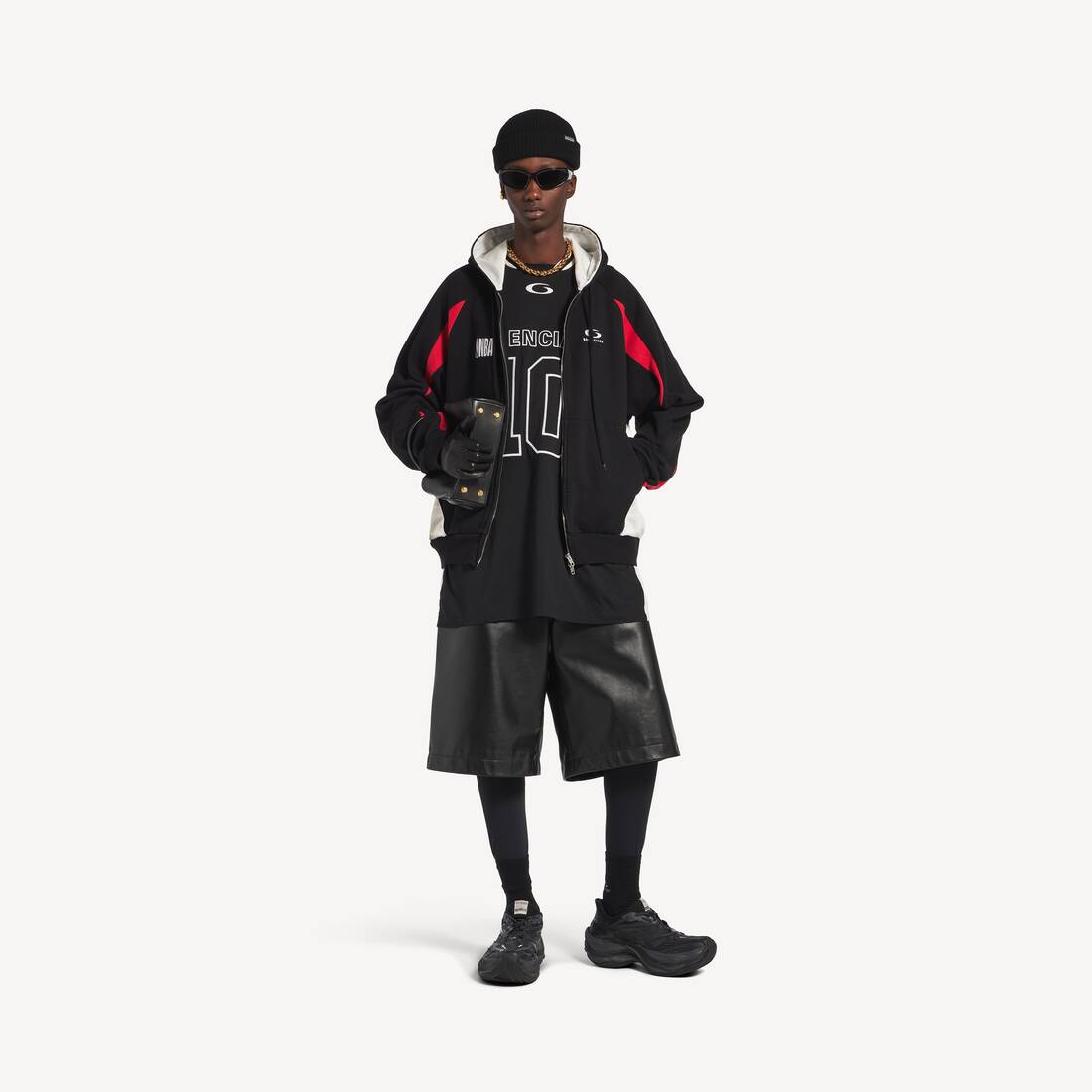 Men's Balenciaga | Nba Collaboration Oversized Zip-up Hoodie in Black/multicolor