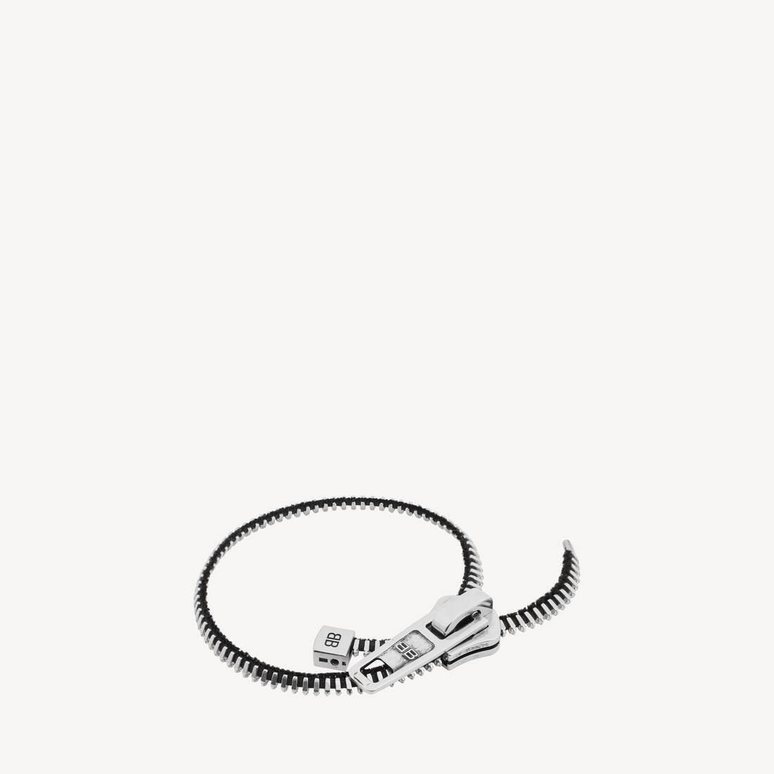 Diy Zip Bracelet in Shiny Silver/antique Silver/black