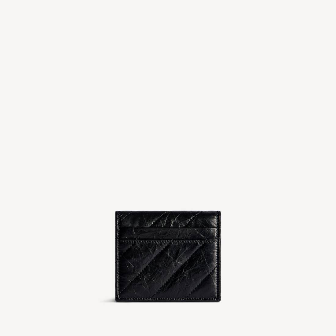 Women's Crush Flap Coin And Card Holder Quilted in Black