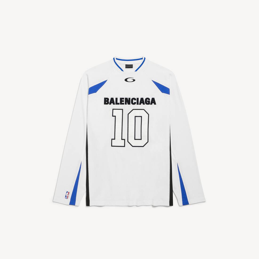 Men's Balenciaga | Nba Collaboration Oversized Long Sleeve T-shirt in White/multicolor