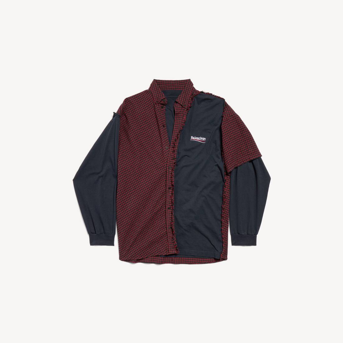 Men's Patched Shirt in Red/black