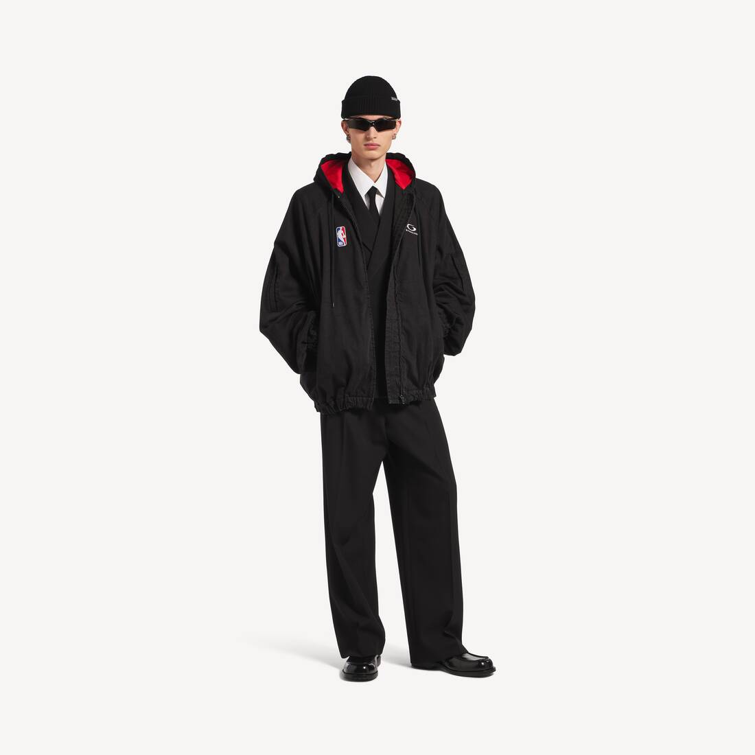 Men's Balenciaga | Nba Collaboration Zip-up Jacket in Lightweight Black