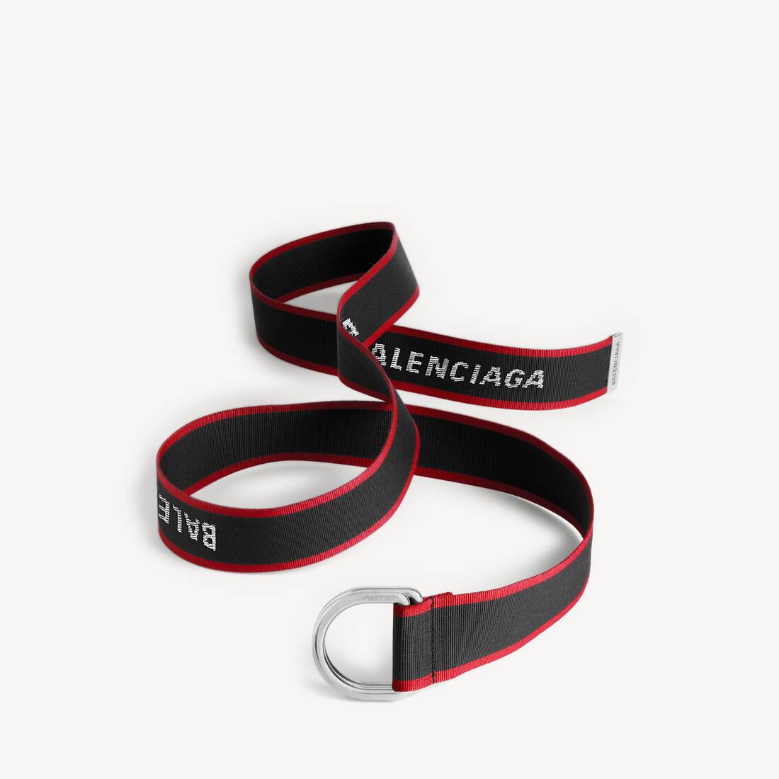 Men's D Ring Belt in Black/red