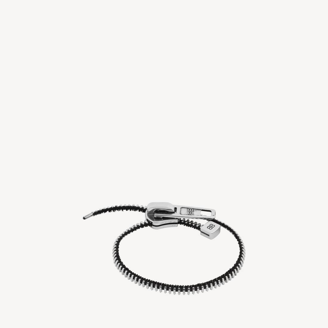 Diy Zip Bracelet in Shiny Silver/antique Silver/black