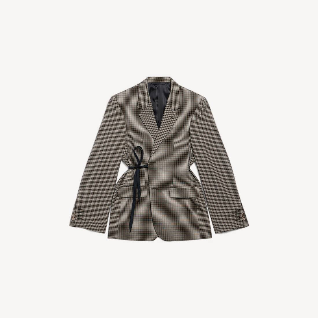 Women's Wrap Tailored Jacket in Khaki/brown