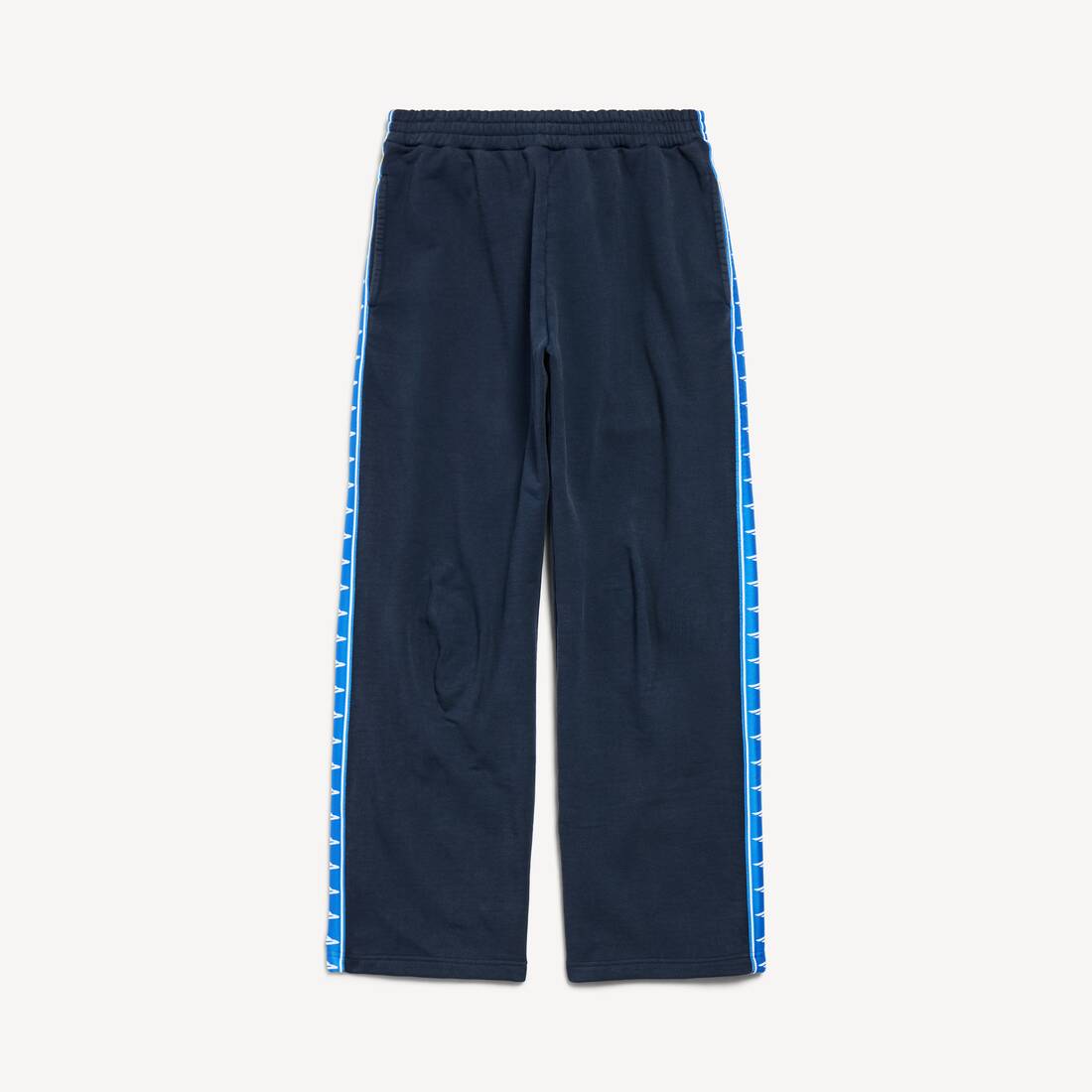 Men's Stripe Baggy Pants in Washed Navy/white