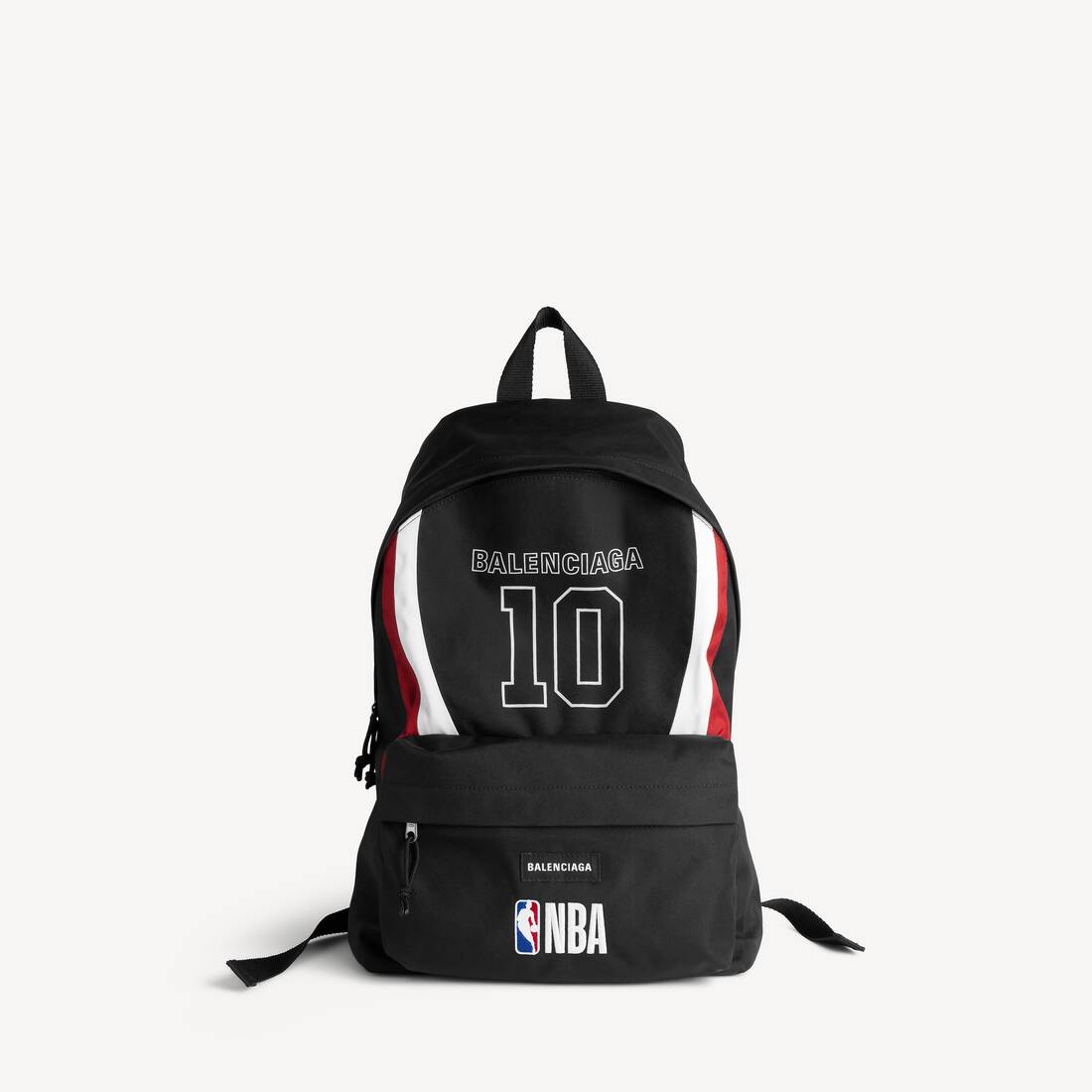 Men's Balenciaga | Nba Collaboration Explorer Backpack in Black/white/vermillon Red