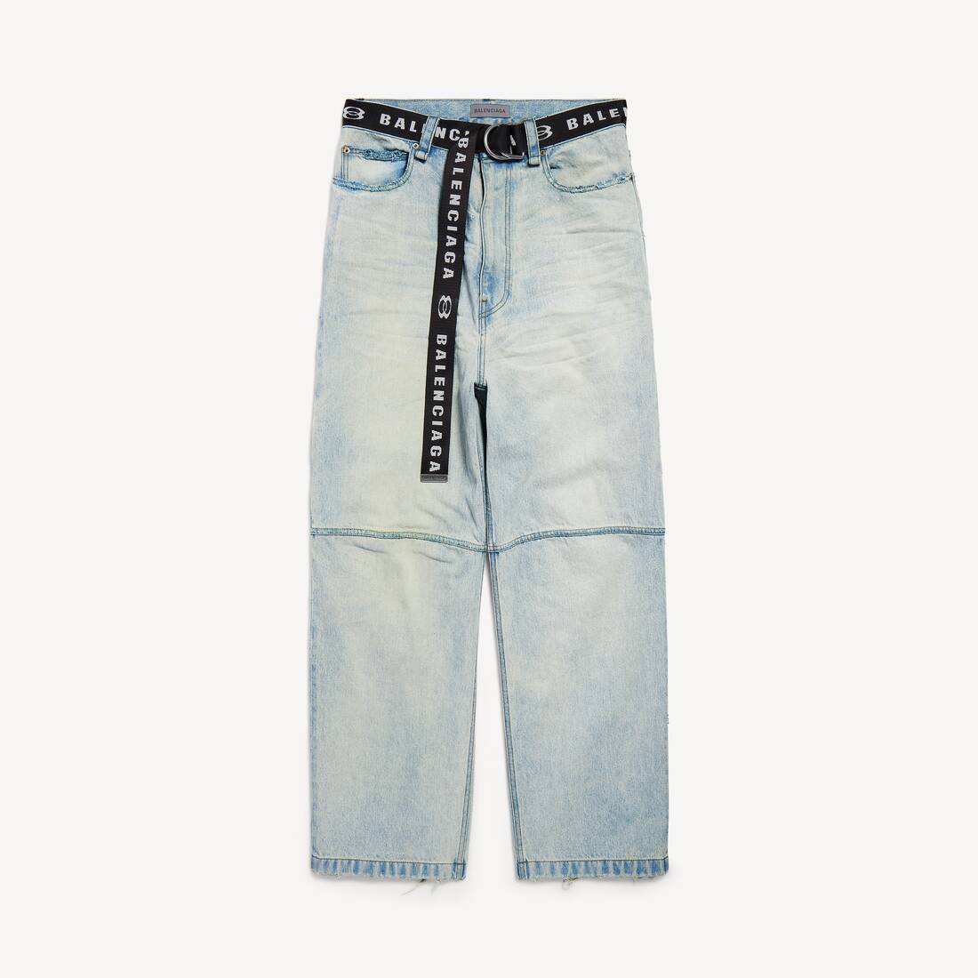 Men's Belted Pants in Light Blue