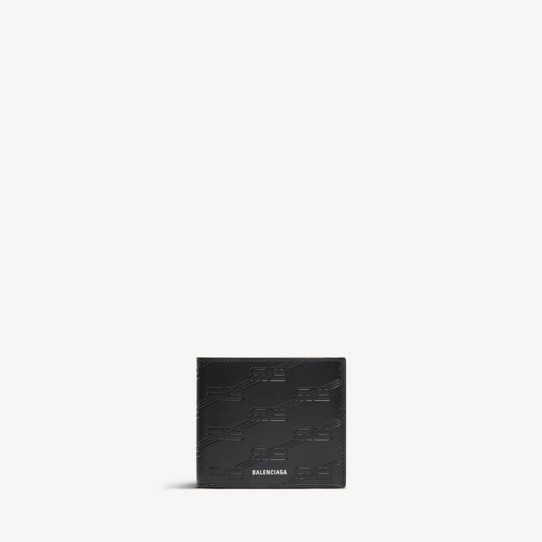 Men's Embossed Monogram Square Folded Wallet Box in Black