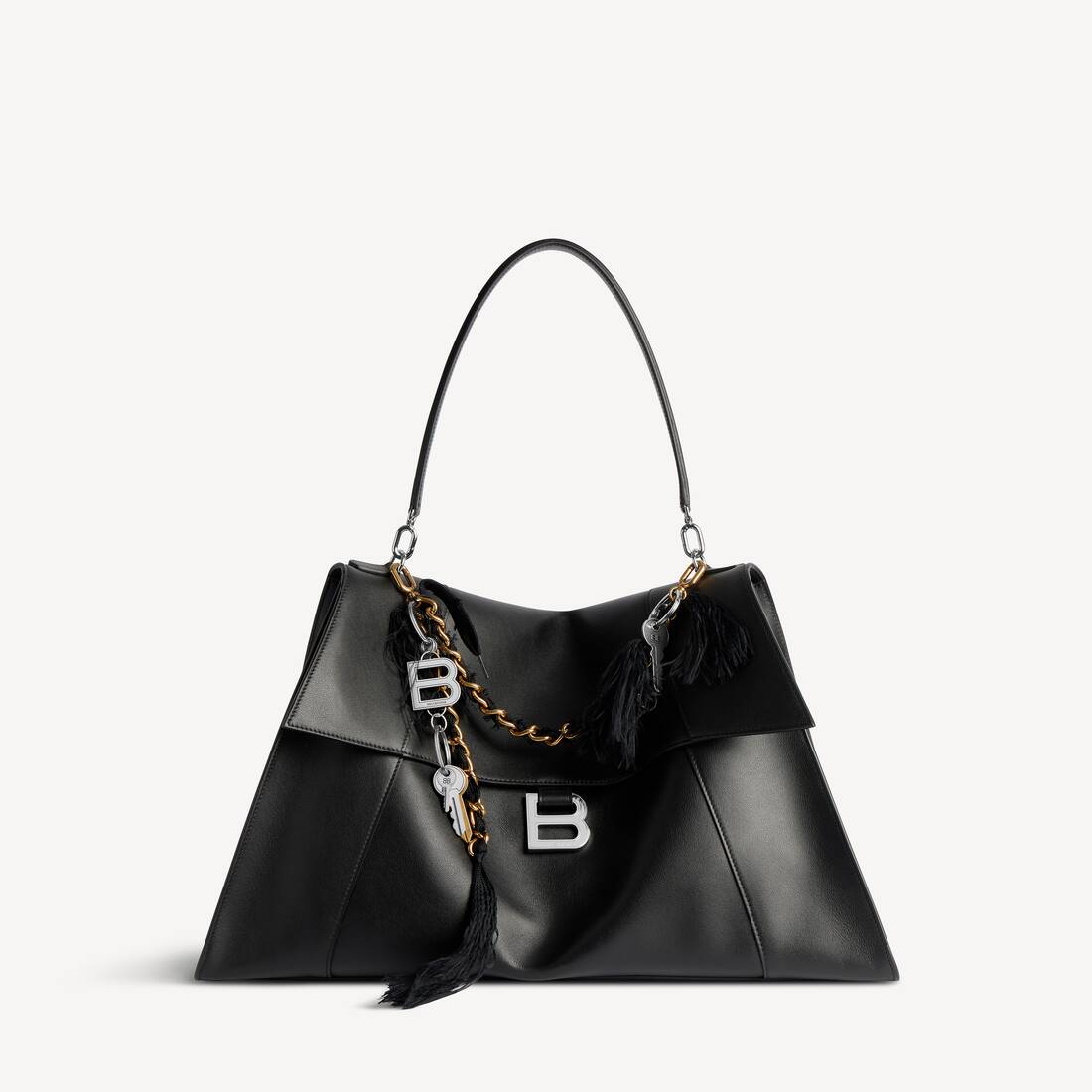Women's Hourglass Soft Handbag Large in Black