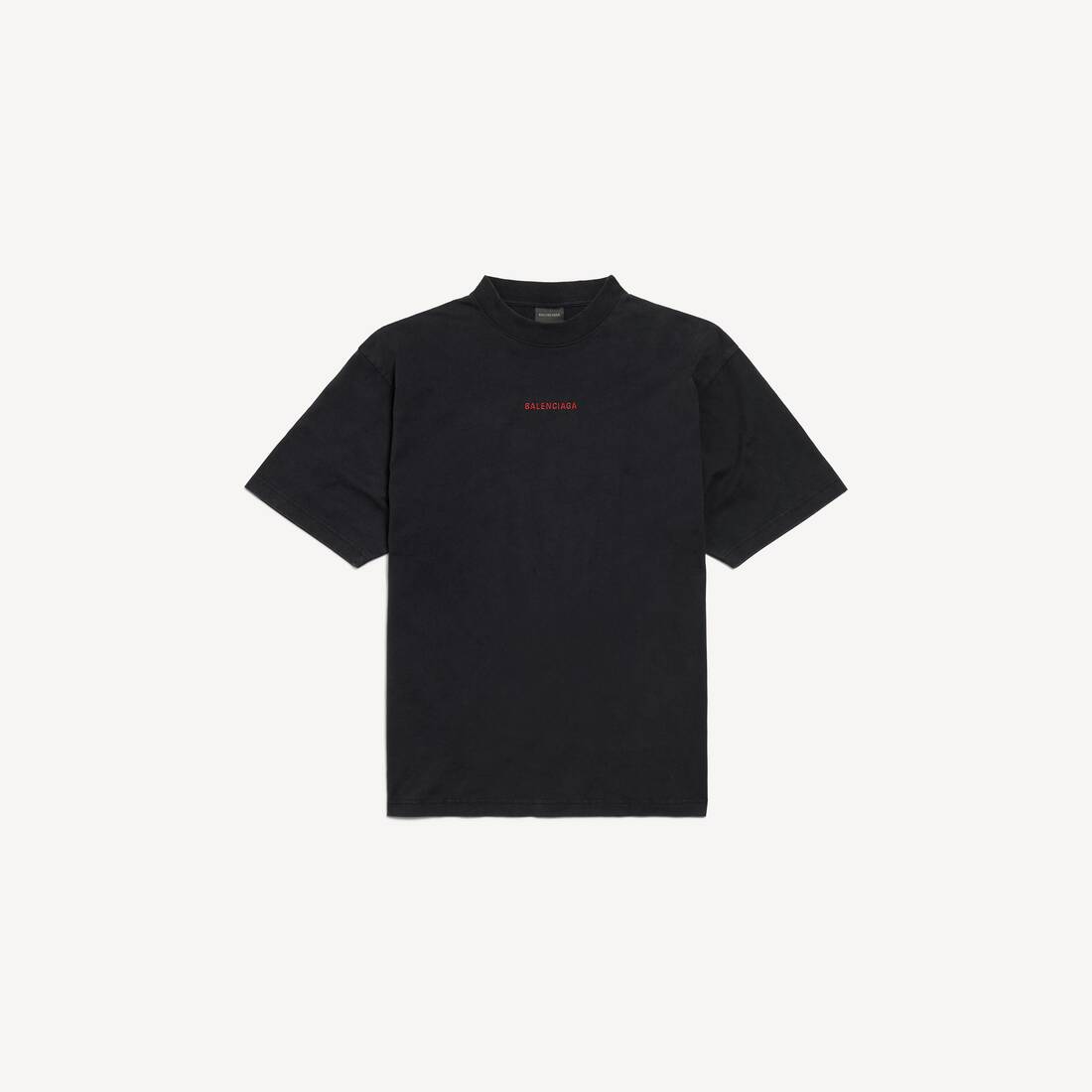 Men's Balenciaga Back T-shirt Medium Fit in Faded Black/red