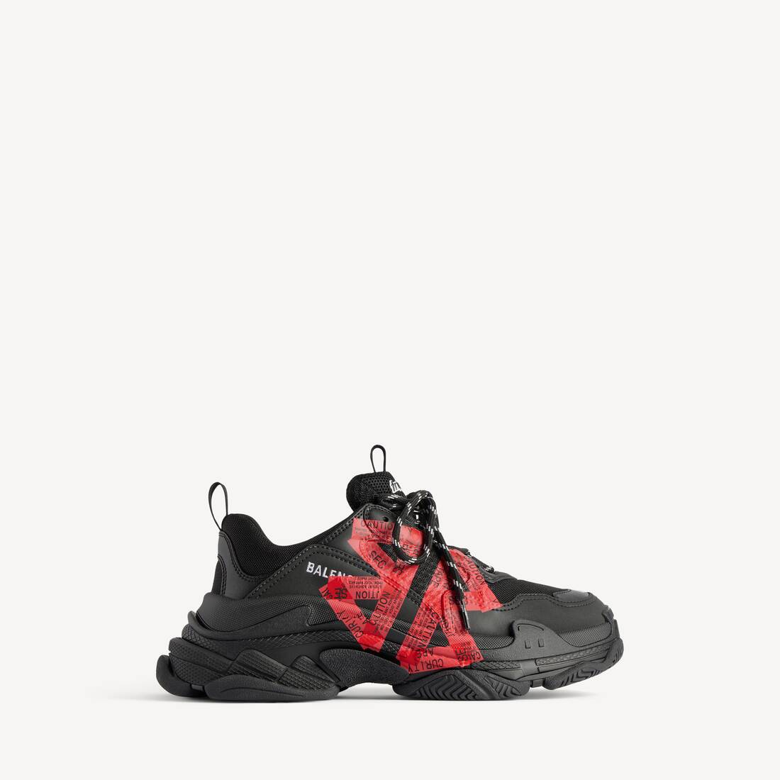 Women's Triple S Sneaker in Black/red