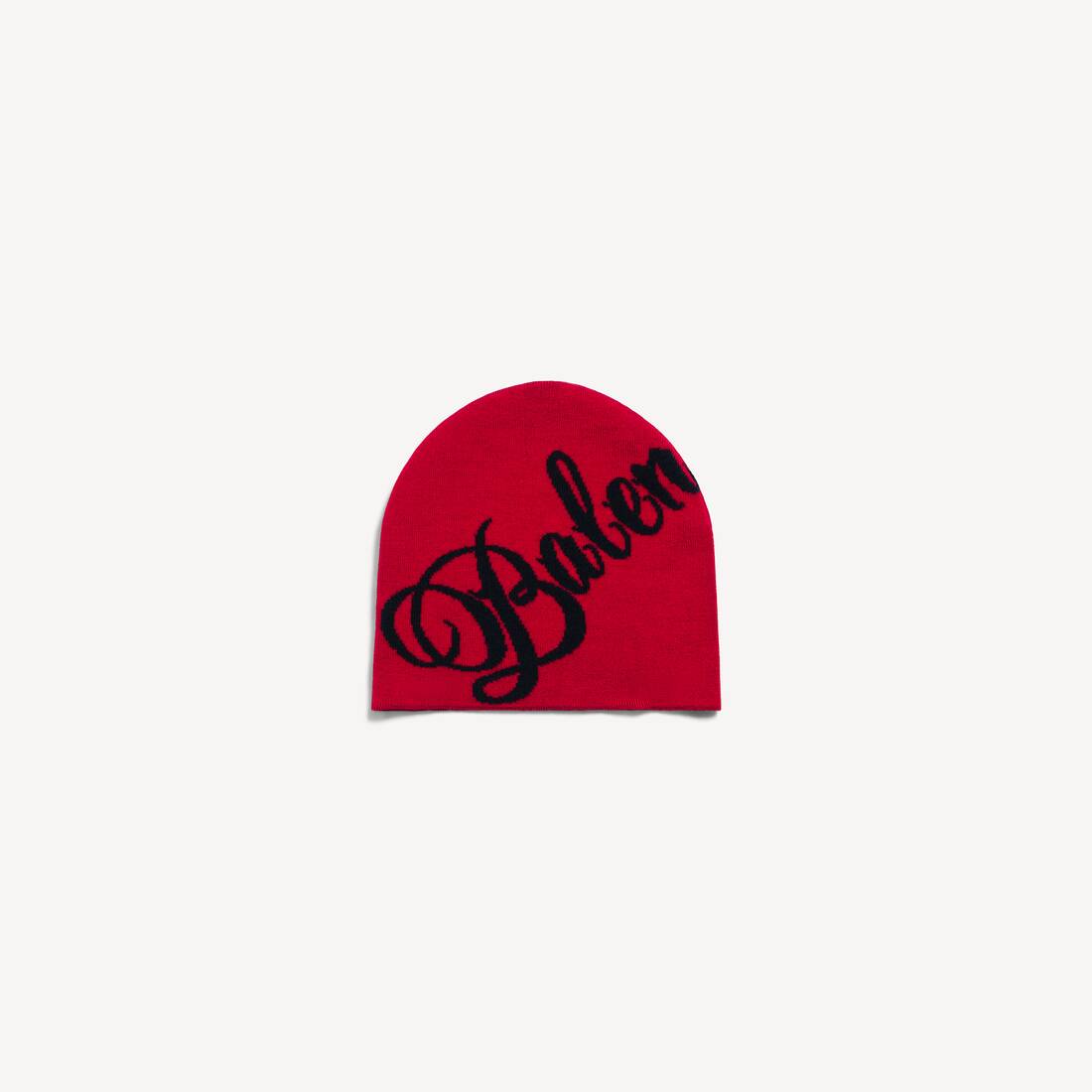 Men's Big B Beanie in Red/black