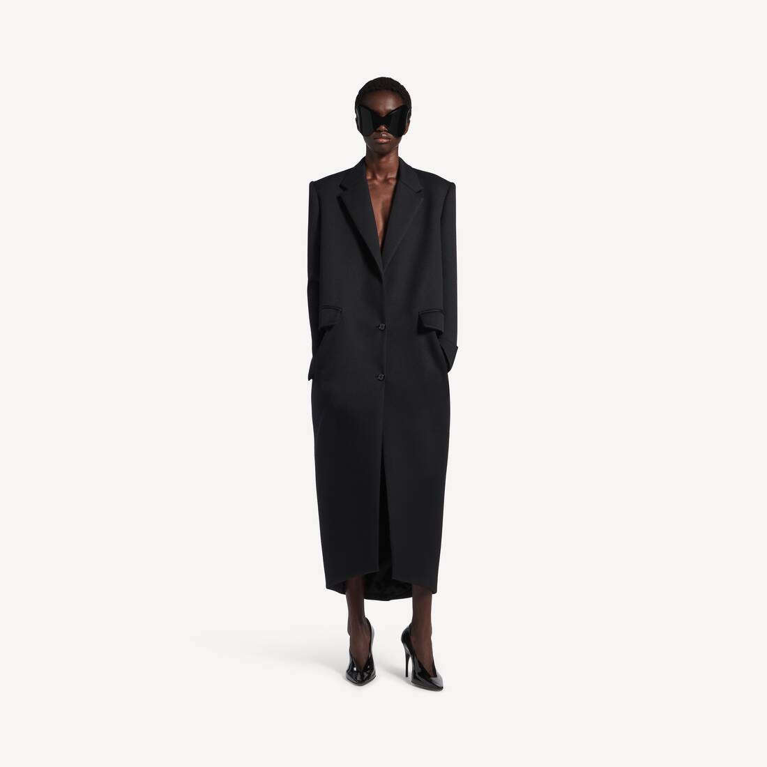 Women's Long Sack Coat in Black