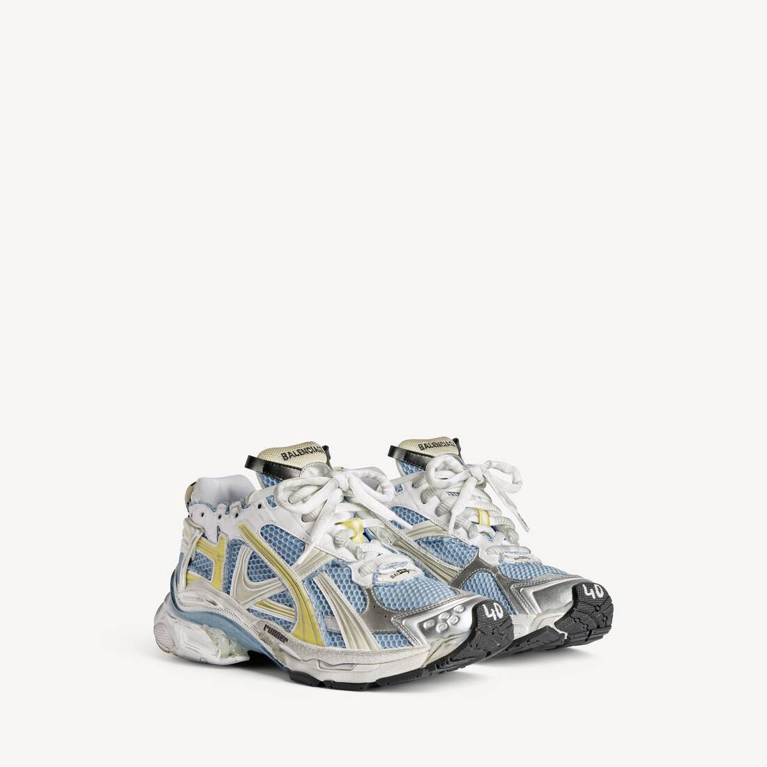 Women's Runner Sneaker in Blue/yellow/white