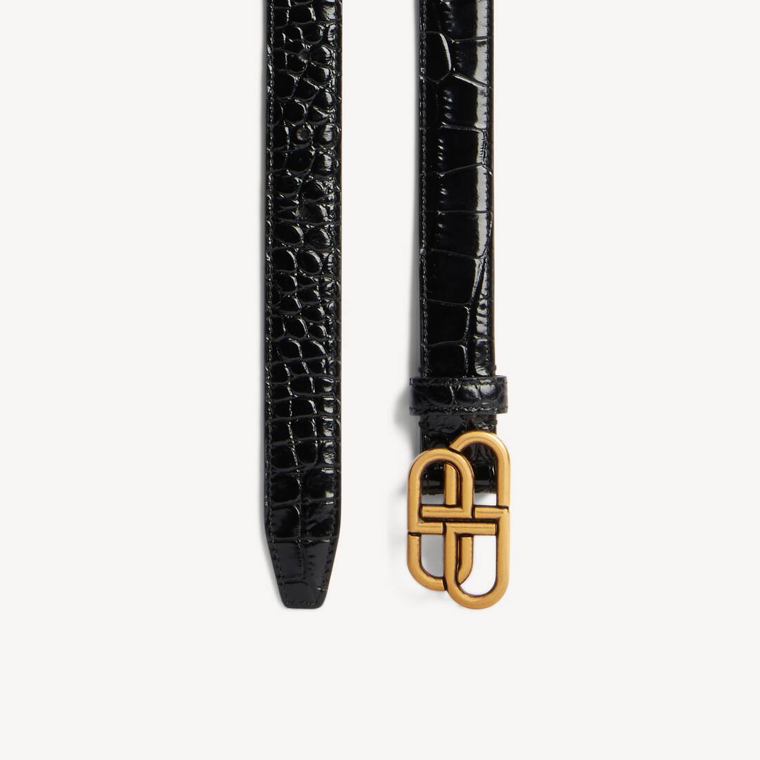 Women's Bb Thin Belt in Black