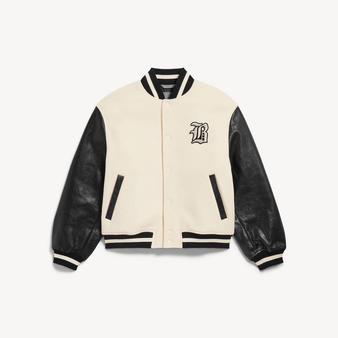 Men's Balenciaga | Nba Collaboration Varsity Jacket in Ivory