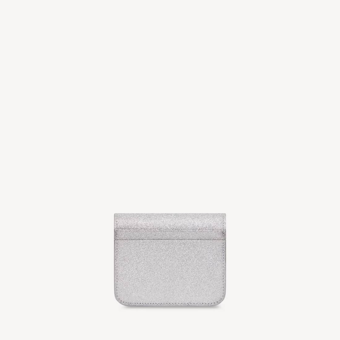 Women's Cash Flap Coin And Card Holder Sparkling Fabric in Silver