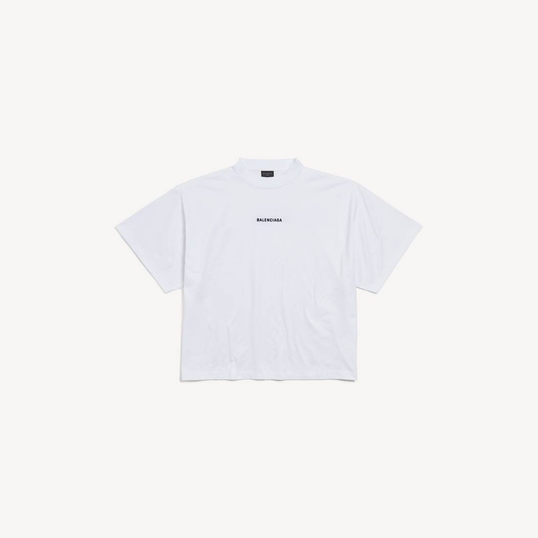 Women's Balenciaga Back Cropped T-shirt in White/black