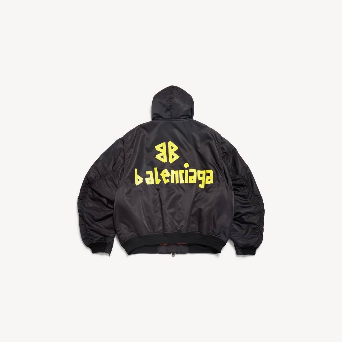 Men's Tape Type Light Hooded Bomber in Black