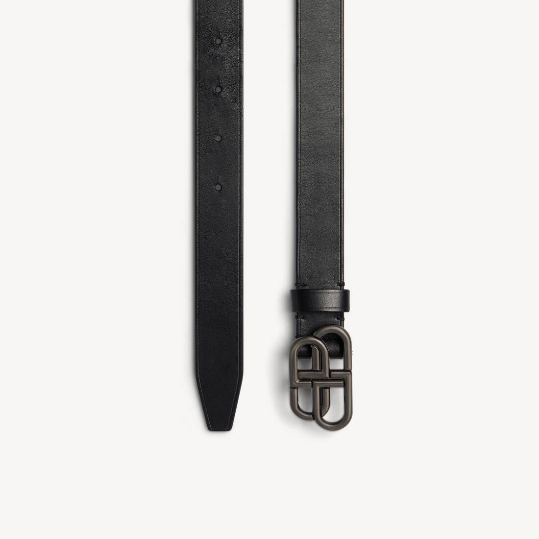 Women's Bb Thin Belt in Black