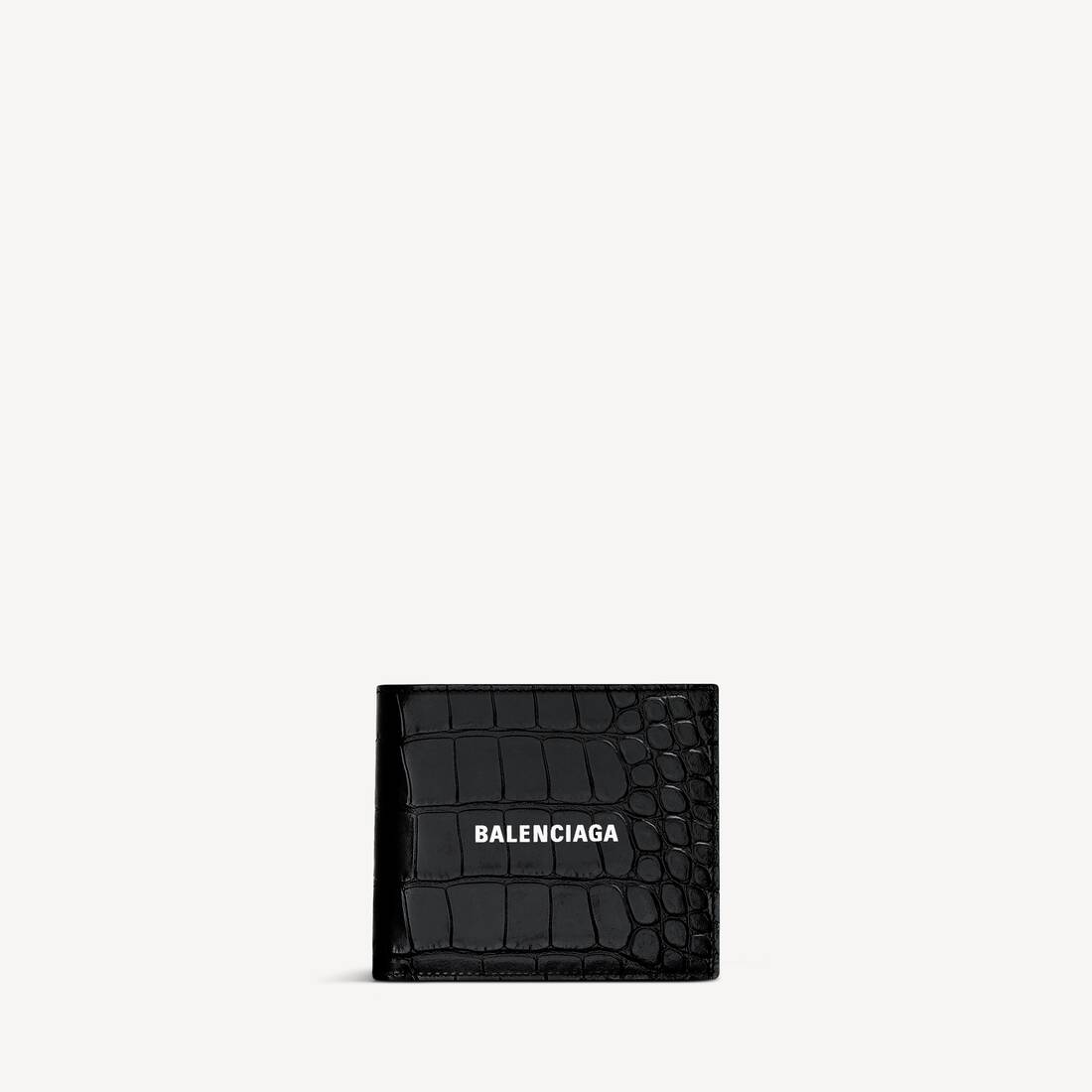Men's Cash Square Folded Coin Wallet in Black