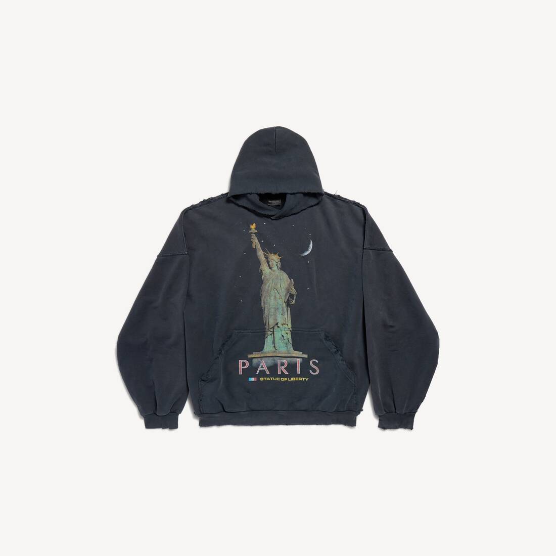 Paris Liberty Hoodie Oversized in Black