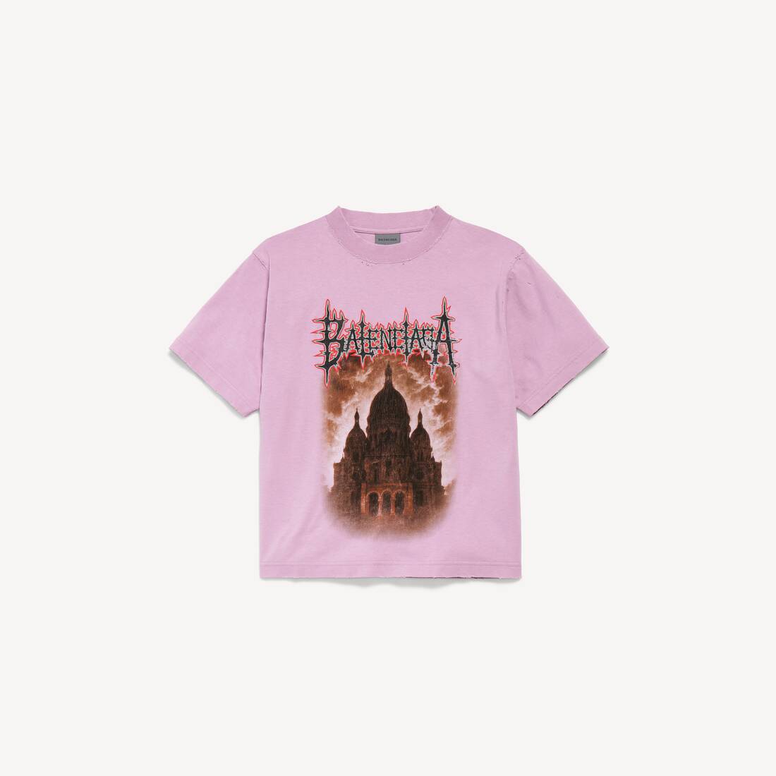 Women's Balenciaga Sacré Cœur T-shirt Medium Fit in Old Pink