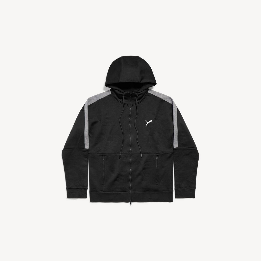 Balenciaga I Puma Hooded Tracksuit Jacket in Black/dark Heather Grey