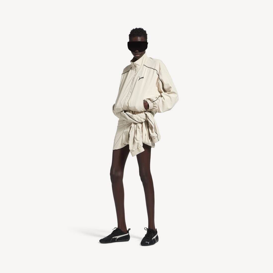 Women's Knotted Tracksuit Skirt in Cream