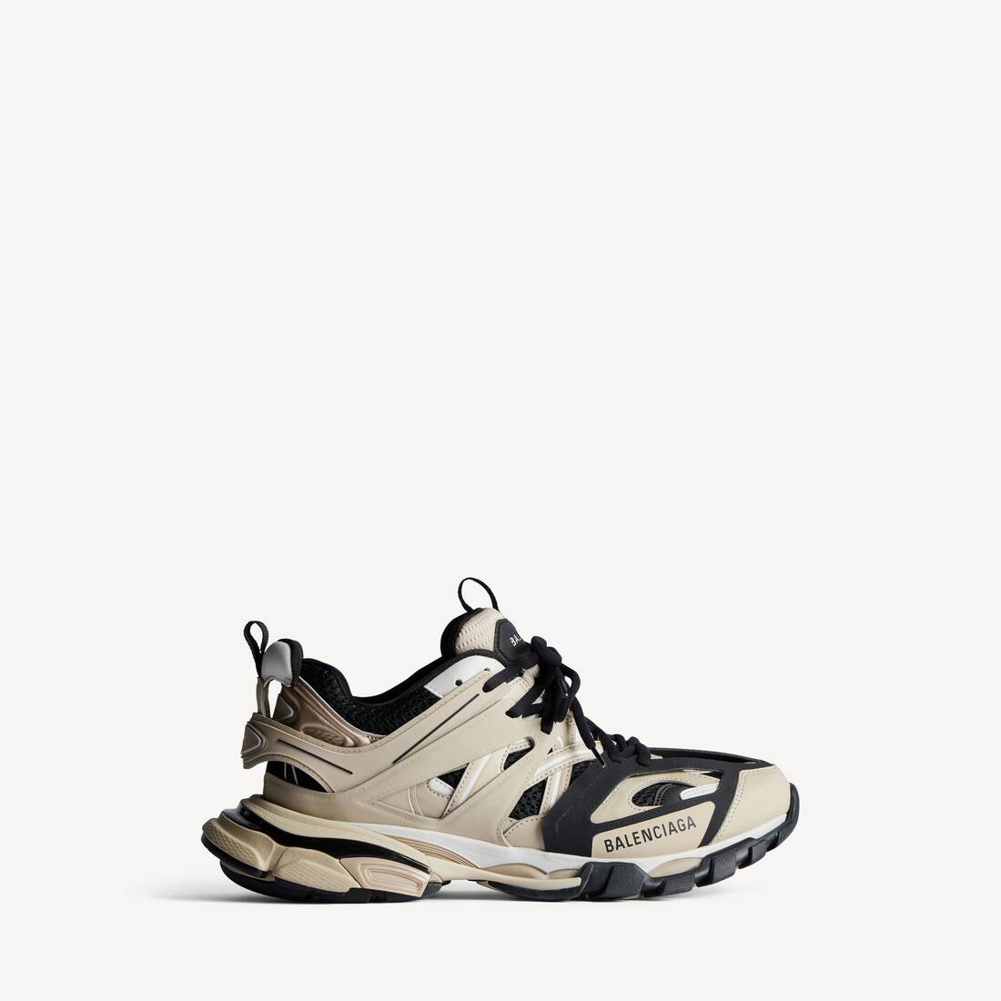 Men's Track Sneaker in Beige/black