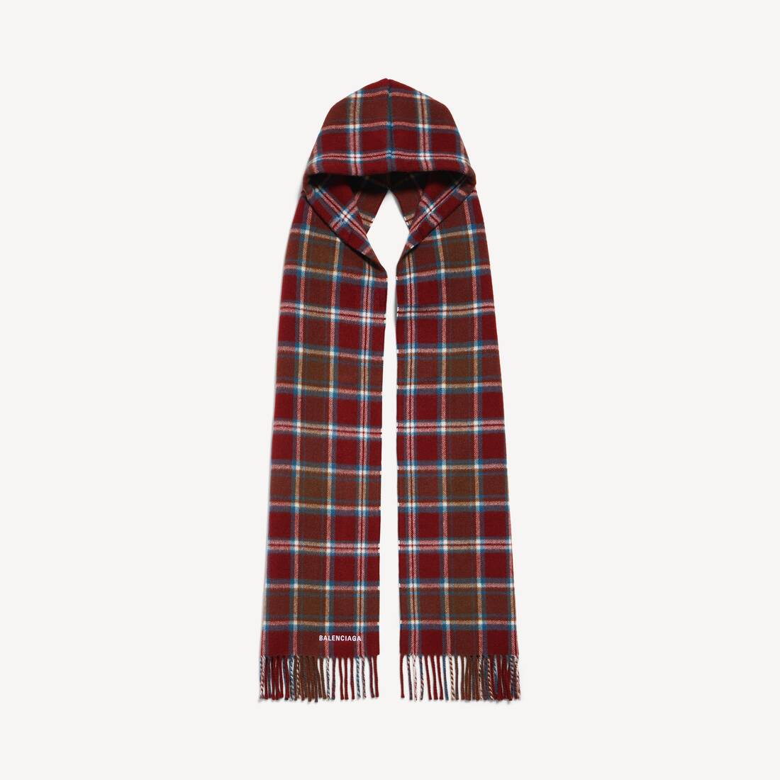 Men's Hooded Scarf in Burgundy
