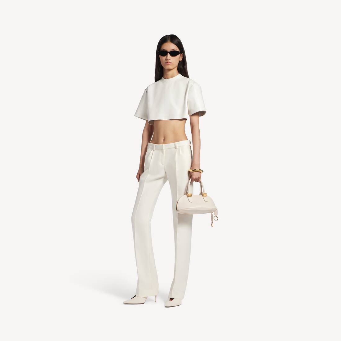 Women's Slim Tailored Pants in Ivory
