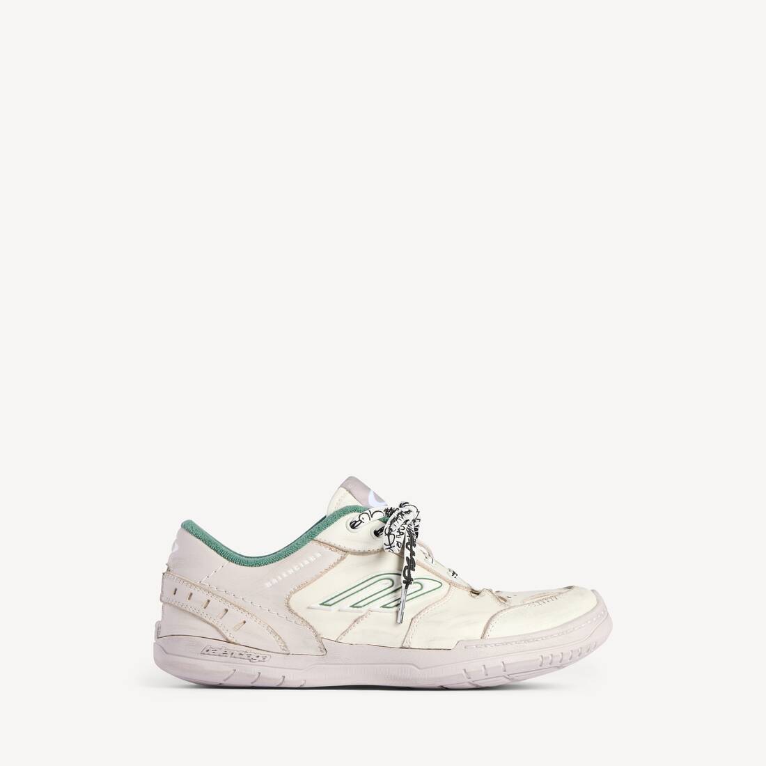 Men's Hamptons Medium Worn-out Sneaker in Beige/green