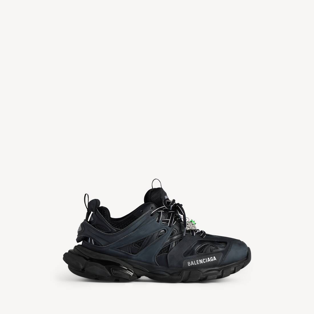 Women's Track Sneaker With Charms in Black