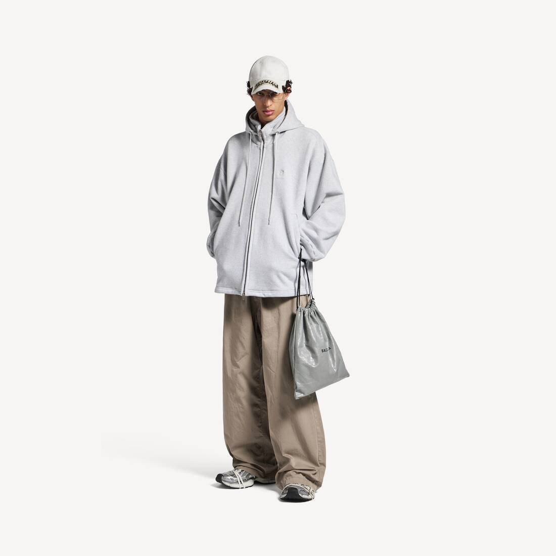 Men's Lion Outerwear Zip-up Hoodie in Light Heather Grey