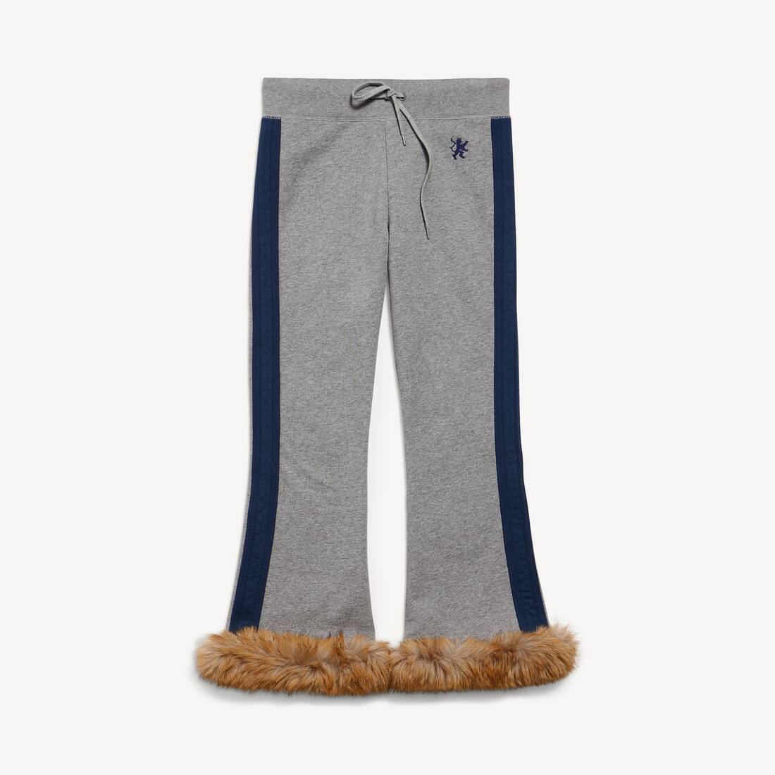 Women's Lion Flared Capri Sweatpants in Dark Heather Grey/washed Navy