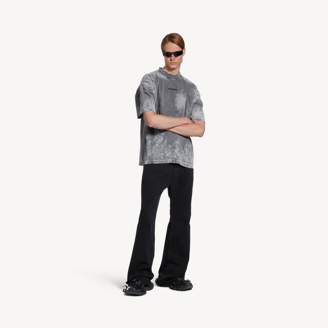 Men's Balenciaga Back T-shirt Medium Fit in Grey