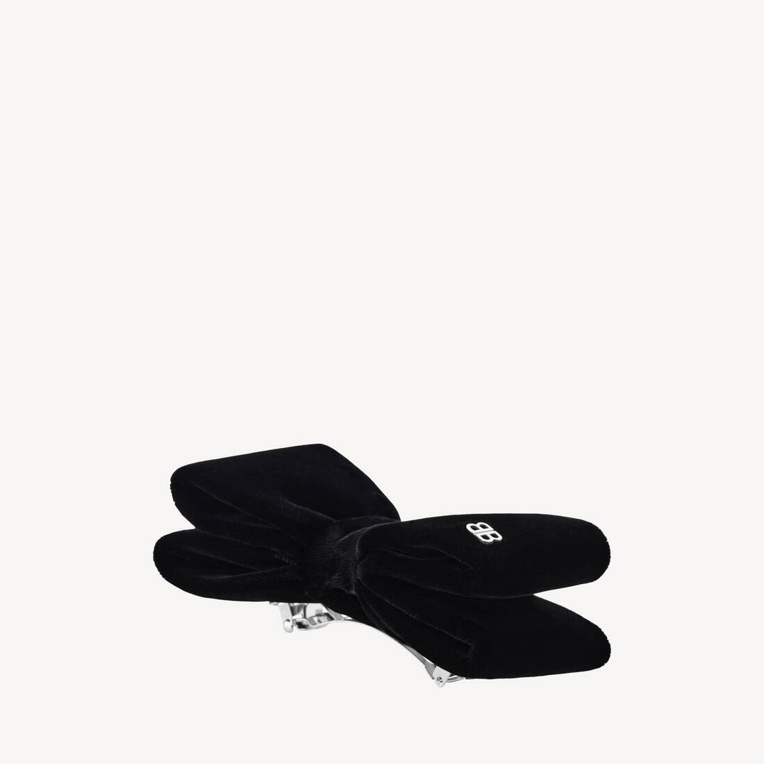 Women's Holli Hair Bow in Black/shiny Silver