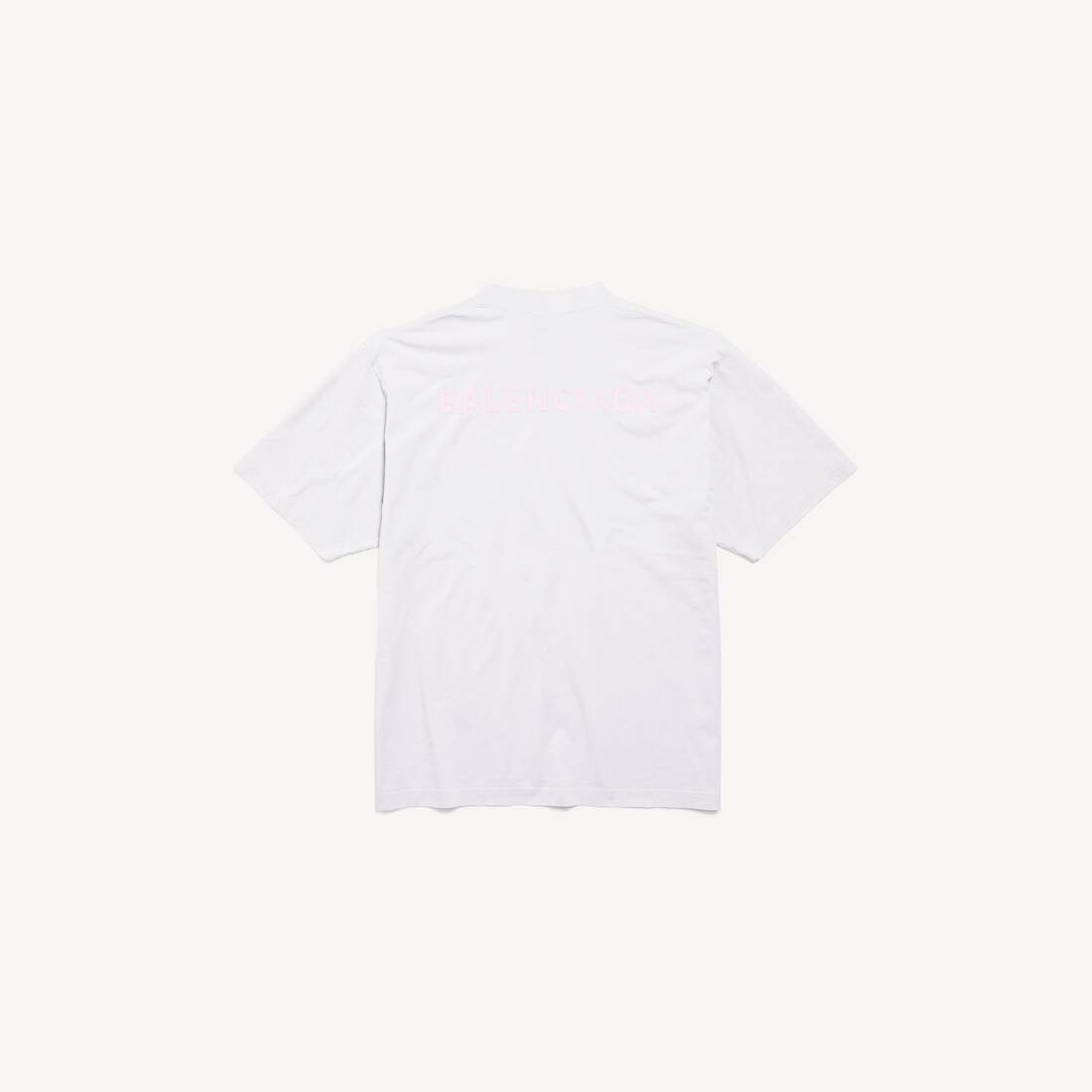 Men's Balenciaga Back T-shirt Medium Fit in Dirty White/baby-pink