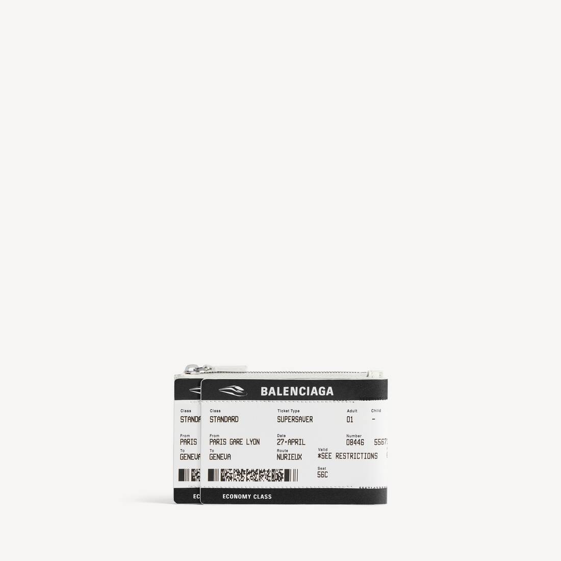 Men's Passport Boarding Pass Long Coin And Card Holder in Black/white