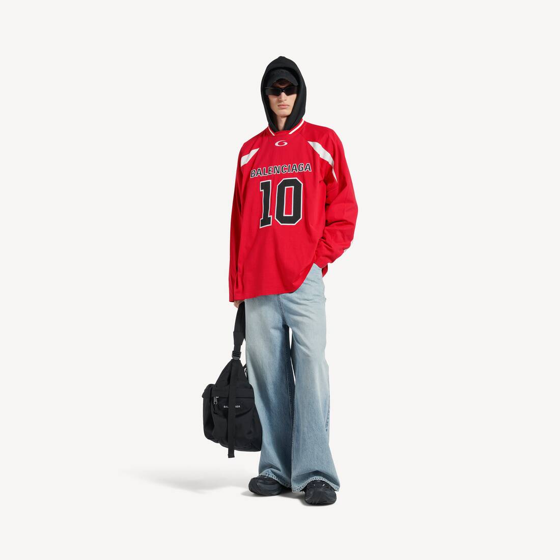 Men's Balenciaga | Nba Collaboration Oversized Long Sleeve T-shirt in Red/multicolor