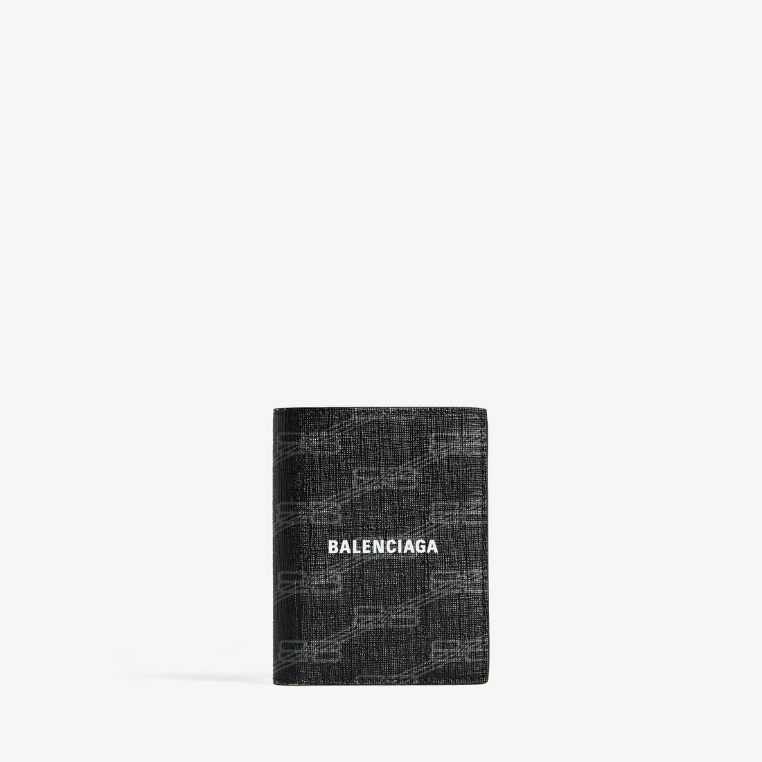 Men's Signature Vertical Bifold Wallet Bb Monogram Coated Canvas in Black/grey