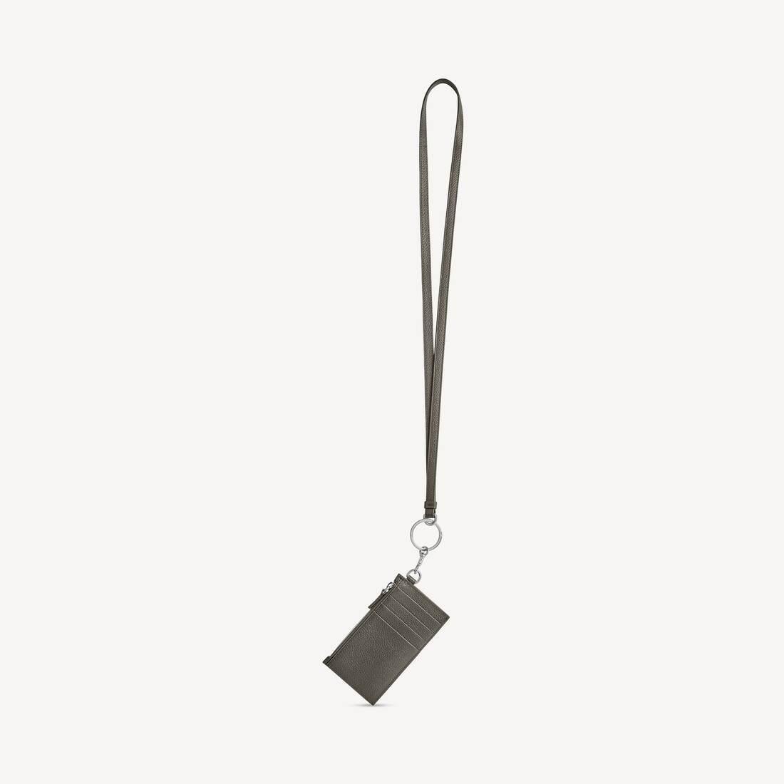 Men's Cash Card Case On Keychain in Dark Green
